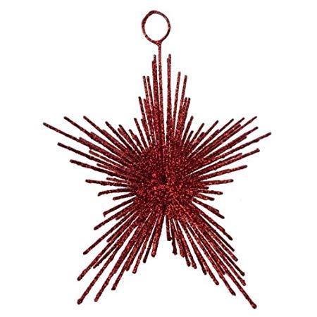 Red Spiky Circle Logo - Red Glitter Spiky Star Decoration - 100mm: Fizzco: Amazon.co.uk ...