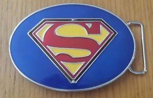 Blue and Yellow Oval Logo - Superman Classic Metallic Oval Logo Belt Buckle Diamond Yellow ...