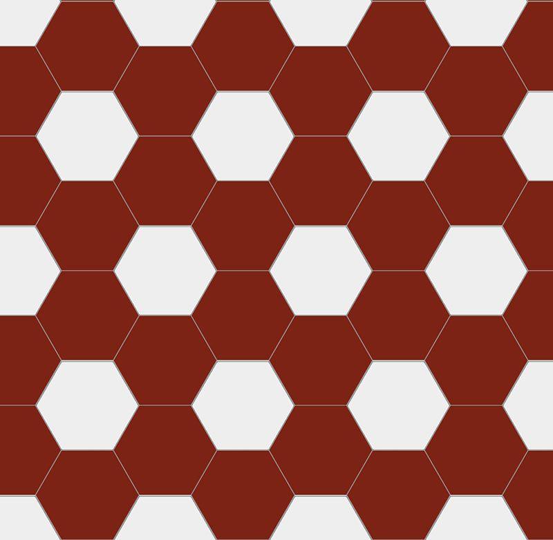 Red and White Hexagon Logo - Hexagon floor tiles 15 x 15 cm red/white - Winckelmans