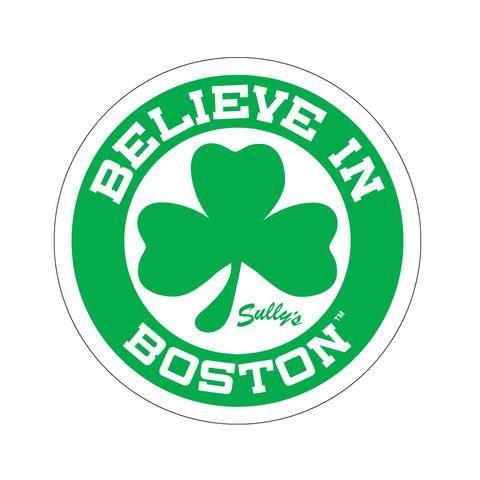 Boston Shamrock Logo - Believe in Boston - Green Shamrock Circle Sticker – Sully's Brand