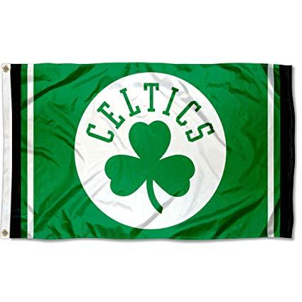 Boston Shamrock Logo - Amazon.com : WinCraft Boston Celtics Shamrock Logo Flag and Banner