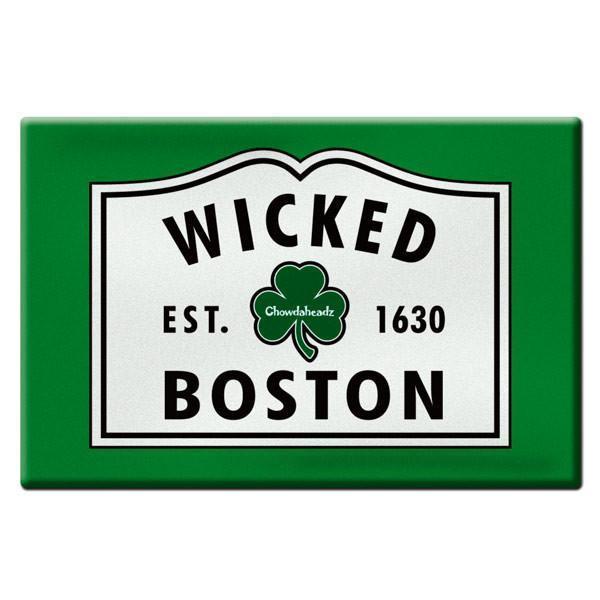 Boston Shamrock Logo - Wicked Boston Shamrock Sign Magnet