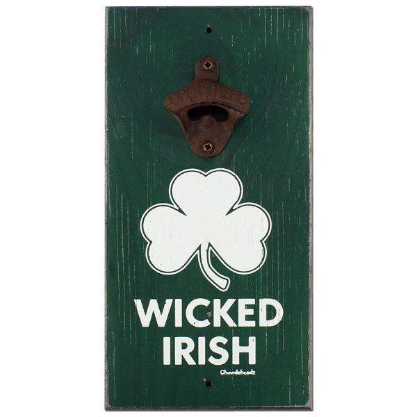 Boston Shamrock Logo - Boston Shamrock Wicked Irish Bottle Opener Wood Sign. Products