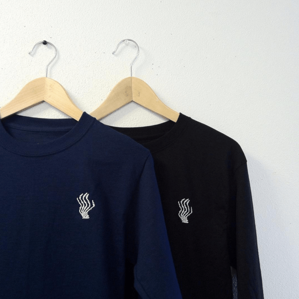 Grey Cool Logo - Embroidered logo L/S shirt (white, grey, black, or navy) | Cool Try