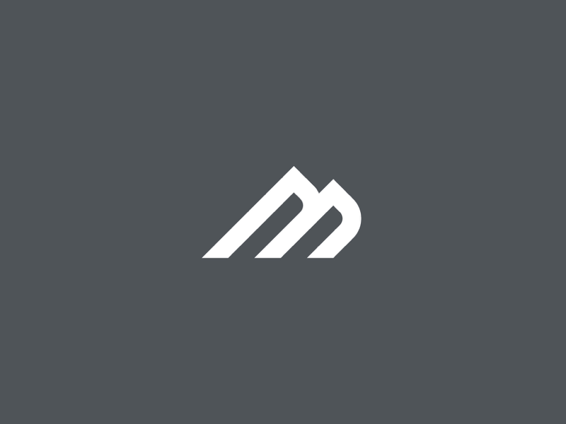 White and Black M Mountain Logo - M + B + Mountain by LF Design | Dribbble | Dribbble