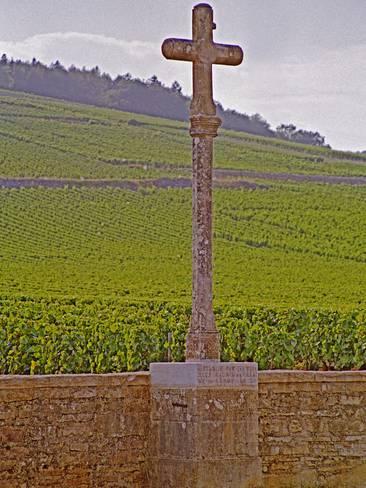 Cru Cross Logo - Stone Cross Marking the Grand Cru Vineyards, Romanee Conti and ...