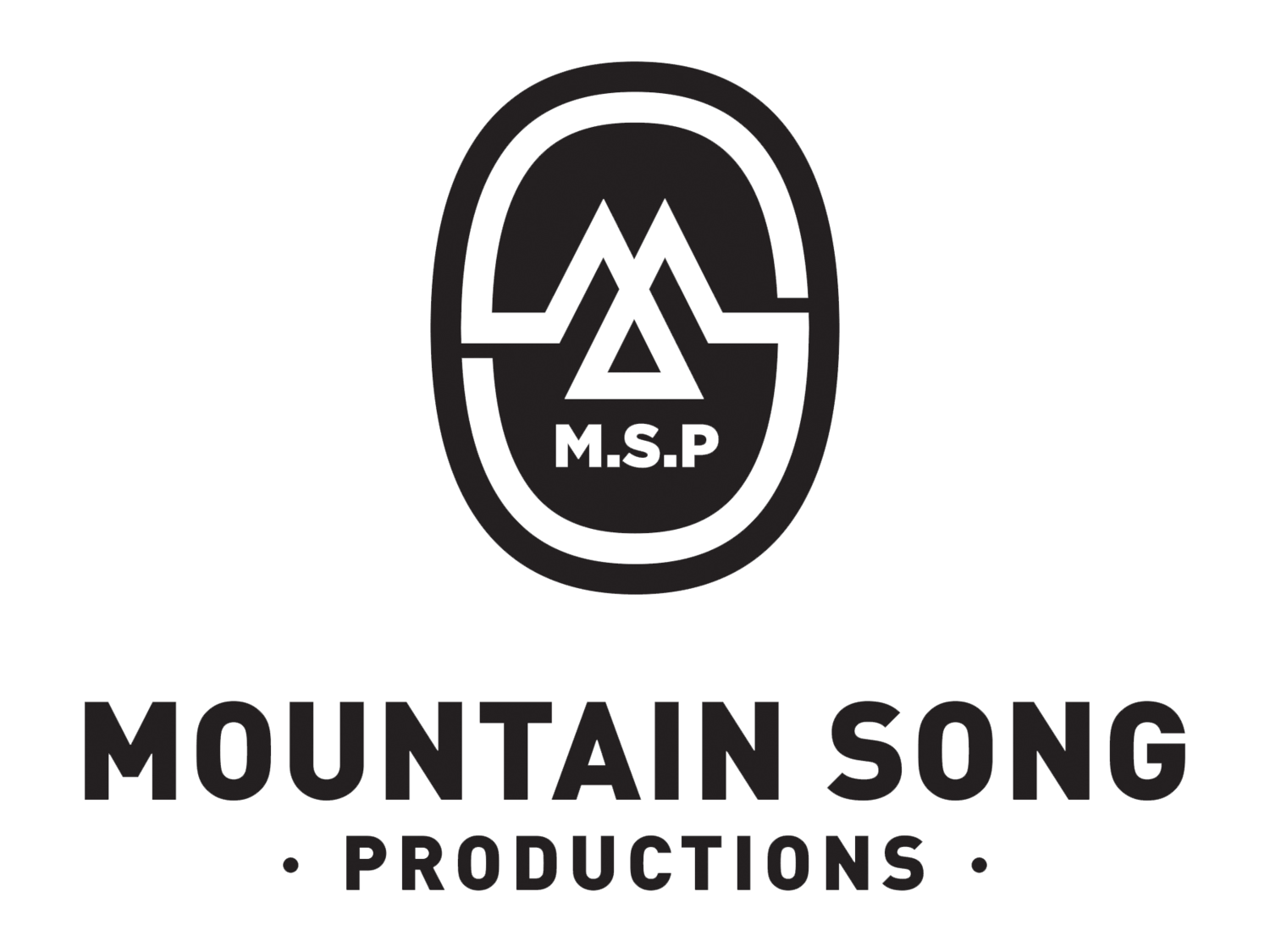White and Black M Mountain Logo - Mountain Song Productions