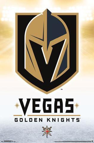 NHL Hockey Teams Logo - Vegas Golden Knights NHL Hockey Team Official Team Logo Poster ...