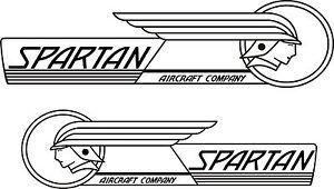 Aircraft Company Logo - Spartan Aircraft Company Emblem Logo, Stickers Decals! 9.5''w X 2.5