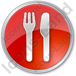 Restaurant with Red Circle Logo - Restaurant Fork Knife Parallel Circle Red Icon, PNG ICO Icon