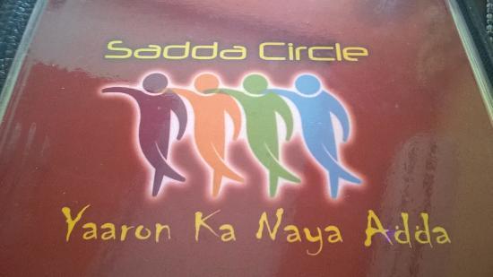 Restaurant with Red Circle Logo - Menu Card Title and Restaurant Logo of Sadda Circle