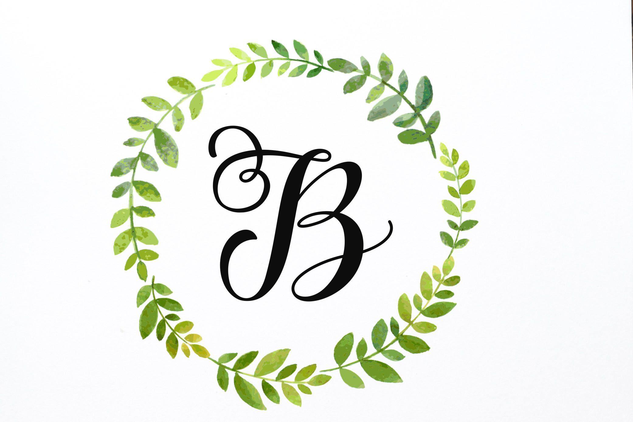 Rustic Wedding Logo - Wedding Digital Logo Wedding Monogram Wreath Initials Wedding ...