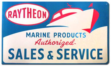 Old Raytheon Logo - Old Boat Sign A Steal For $17,488 | Classic Boats / Woody Boater