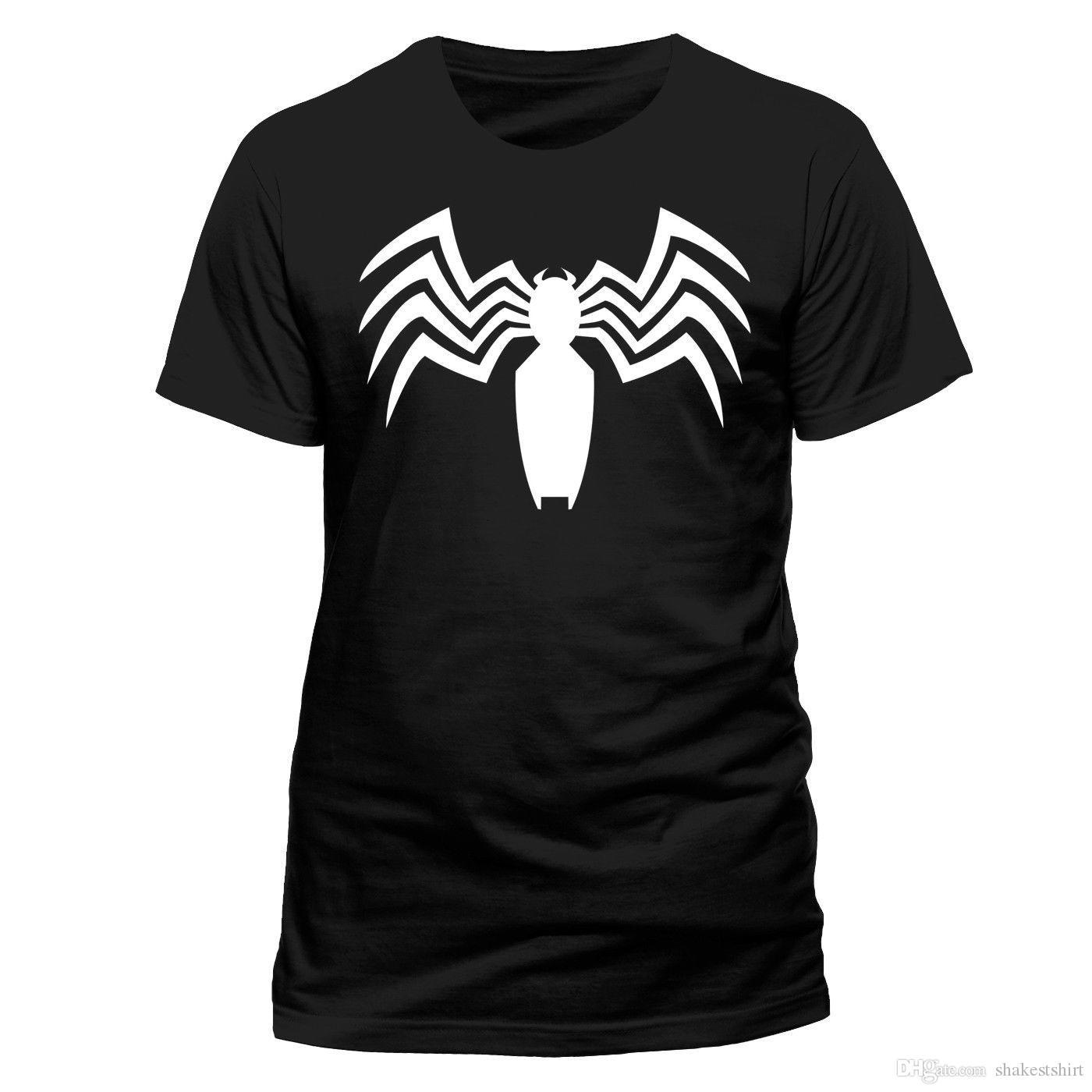 Spider-Man Venom Logo - Venom Logo Official Marvel Spider Man Symbiote Carnage Black Mens T ...
