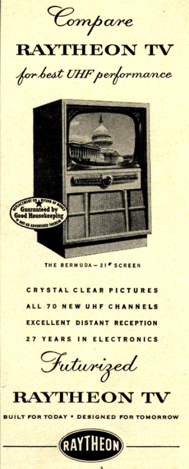 Old Raytheon Logo - Vintage Raytheon Television and Radio Company Ad - 1952 | Feeling ...
