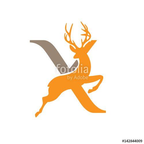 Orange Deer Logo - Logo Orange Deer Letter X Concept
