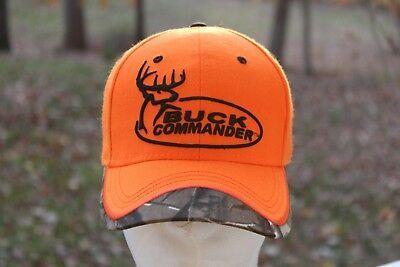 Orange Deer Logo - BUCK COMMANDER BLAZE ORANGE DEER LOGO REALTREE Strapback HAT HUNTING