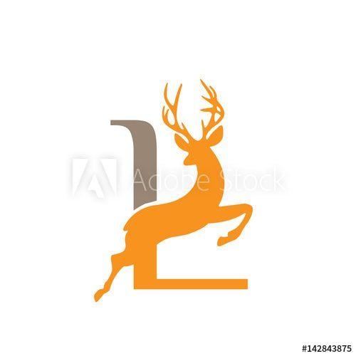 Orange Deer Logo - Logo Orange Deer Initial L Icon this stock illustration