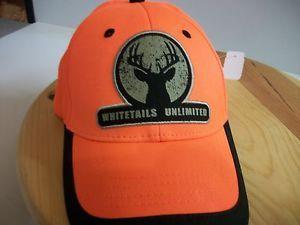 Orange Deer Logo - WHITETAILS UNLIMITED baseball-hat orange deer hunting logo deer head ...