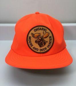 Orange Deer Logo - Vintage Ontario Moose & Deer Hunter Trucker Hat, Orange, Patch Foam ...