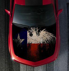 Texas Flag Eagle Logo - H52 TEXAS FLAG EAGLE Hood Wrap Wraps Decal Sticker Tint Vinyl Image ...