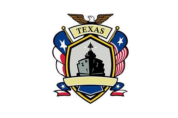 Texas Flag Eagle Logo - Texas Navy Battleship Flag Icon ~ Illustrations ~ Creative Market