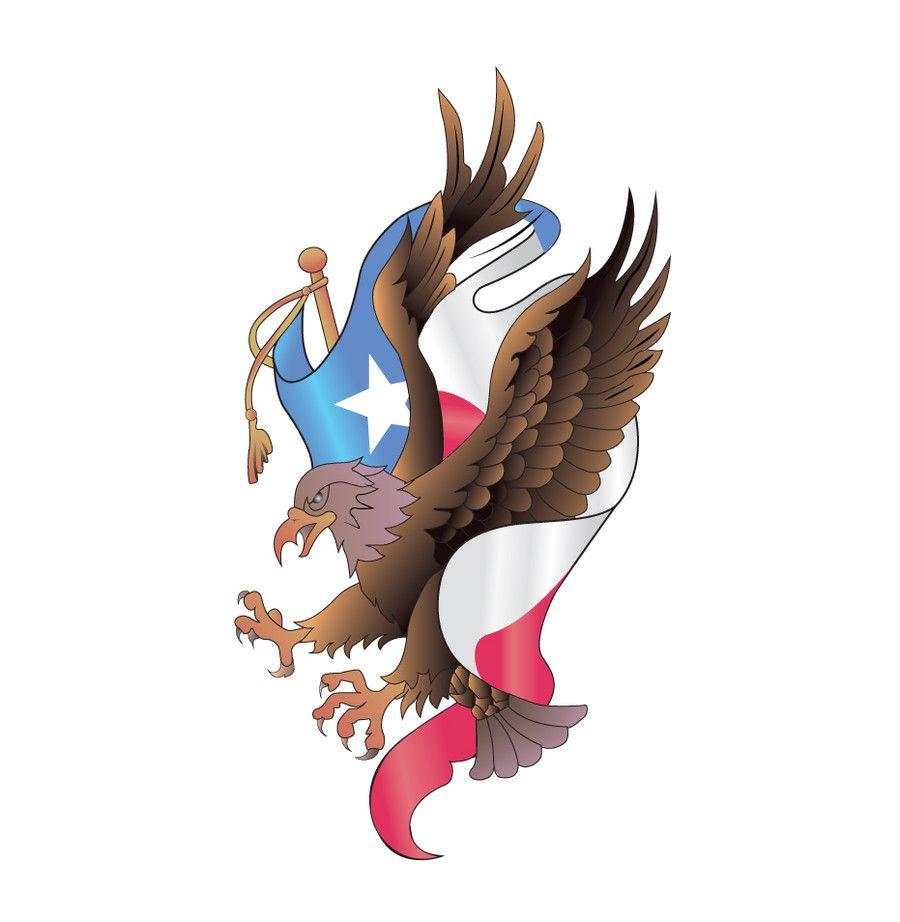 Texas Flag Eagle Logo - Entry #7 by Mazeduljoni for Bald-Eagle holding the TEXAS flag ...