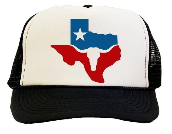 Texas Flag Eagle Logo - Texas Flag Longhorn Logo Trucker Hat | TeeShirtPalace