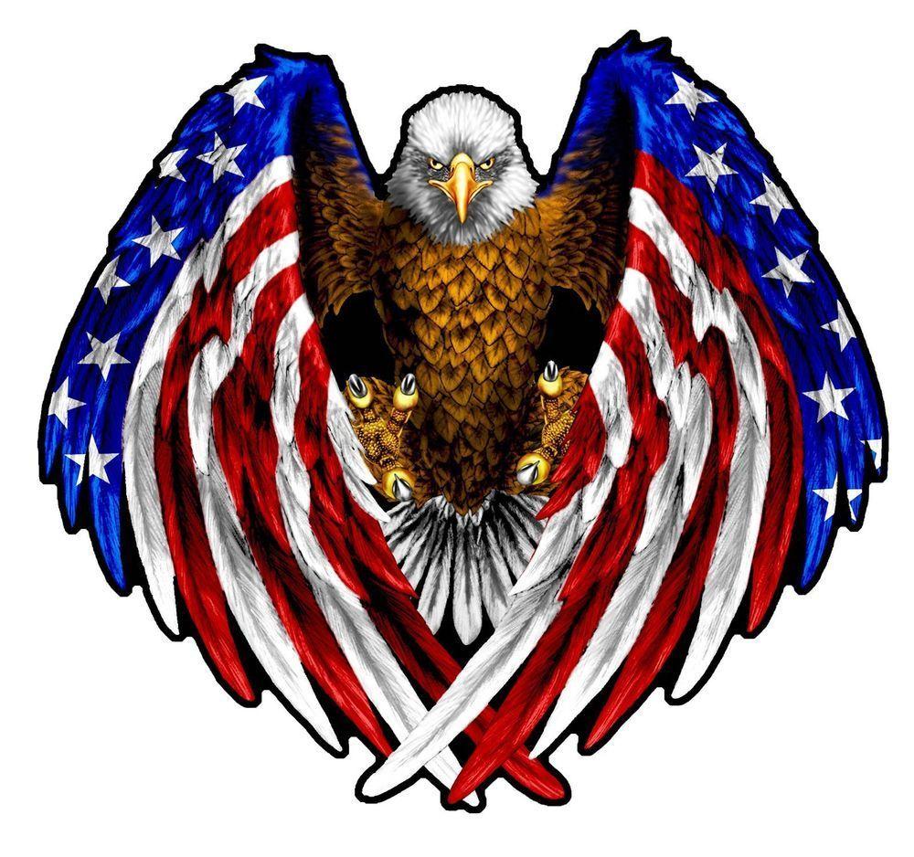 Texas Flag Eagle Logo - American Flag Eagle Wings 48 XX Large Rv Graphics Decal
