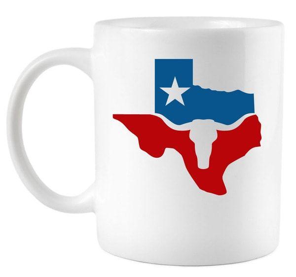 Texas Flag Eagle Logo - Texas Flag Longhorn Logo Coffee Mug