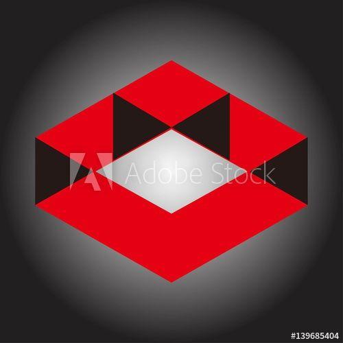 Red Abstract Logo - Hexagon with red sign. Abstract logo template. - Buy this stock ...