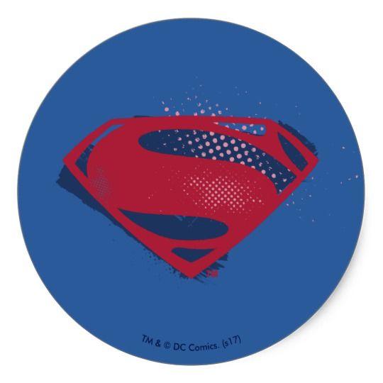 Superman's Logo - Justice League | Brush & Halftone Superman Symbol Classic Round ...