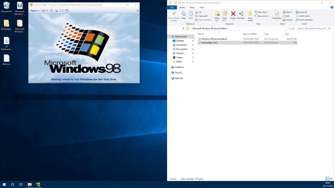 Microsoft Windows 98 Logo - Installation of Windows 98SE using VMware Player