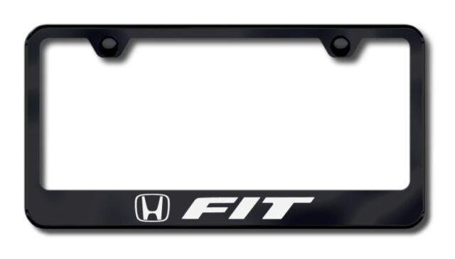 Honda Fit Logo - Honda Fit Logo Powder Coated Black Gloss License Plate Frame Tag