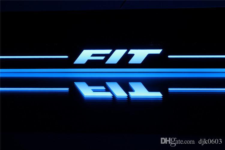 Honda Fit Logo - LED Moving Light Scuff Pedal For Honda Fit 2014 2016 Car