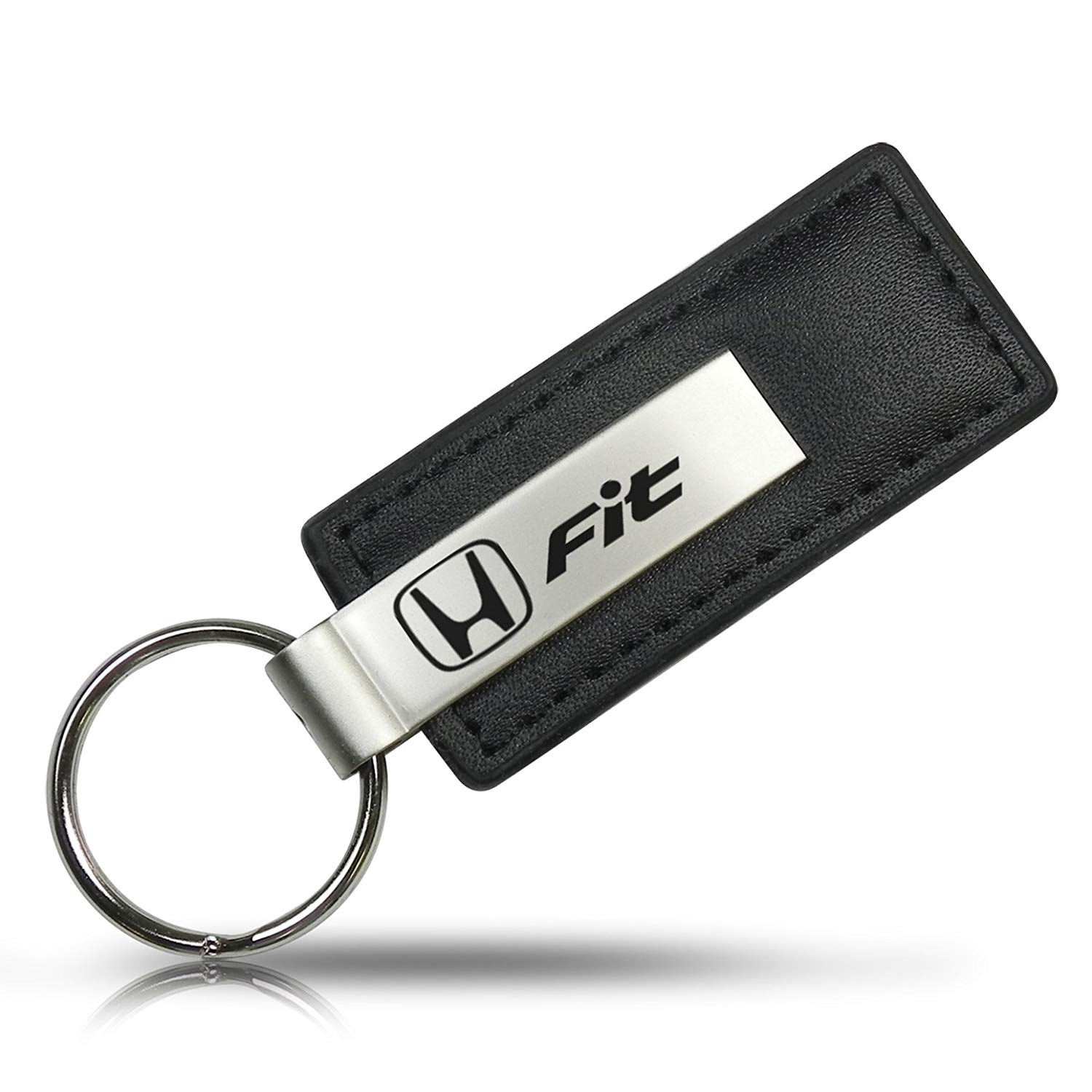 Honda Fit Logo - Amazon.com: Honda Fit Black Leather Key Chain: Automotive