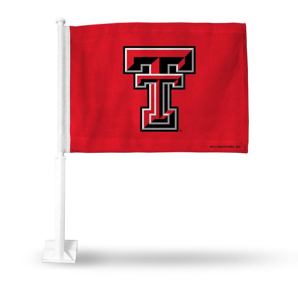 Texas Tech Red Raiders Logo - Texas Tech Red Raiders Logo on Red Car Flag