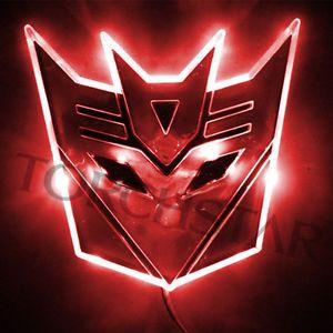 Red Transformer Logo - Edge Glowing LED Transformers Decepticons Car Emblem Car Badge Car