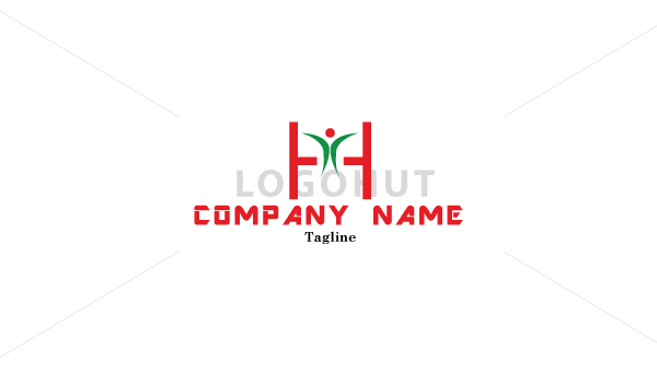 H Company Logo - H Letter Happy Person Logo