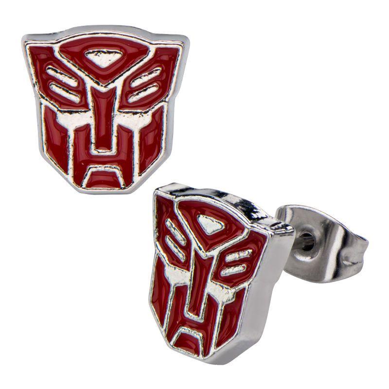Red Transformers Logo - Hasbro Transformers Red Autobot Logo Stud Earrings