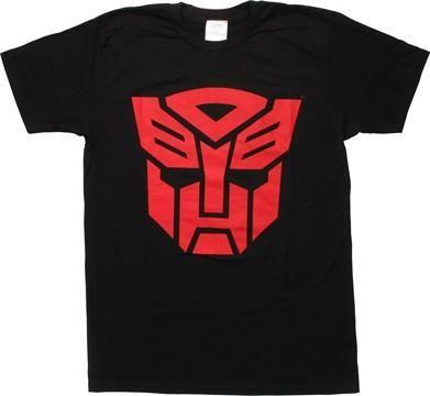 Red Transformer Logo - Transformers Red Autobot Logo Black T Shirt (MD)