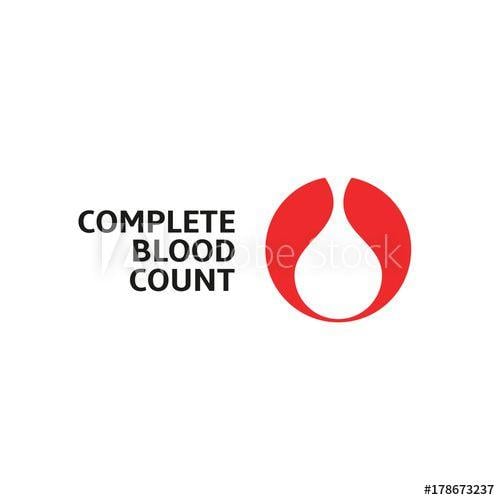Red Abstract Logo - Complete blood count, white blood drop in red round, vector abstract ...