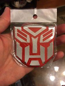 Red Transformer Logo - 3D Red Transformers Emblem, Camaro Decal, Sticker, Metal