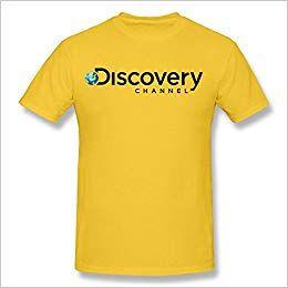 Gold Channel Logo - HUAYUANDA Men's Discovery Channel Logo T Shirt Size S