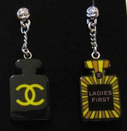 First Chanel Logo - Chanel CC Logo No.5 Bottle Earrings Perfume Ladies First New