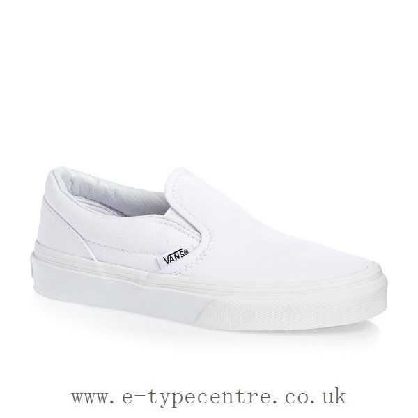 Girls Vans Logo - Youth Classic Slip-on Trainers - True White Kid's Vans shoes/Vans ...