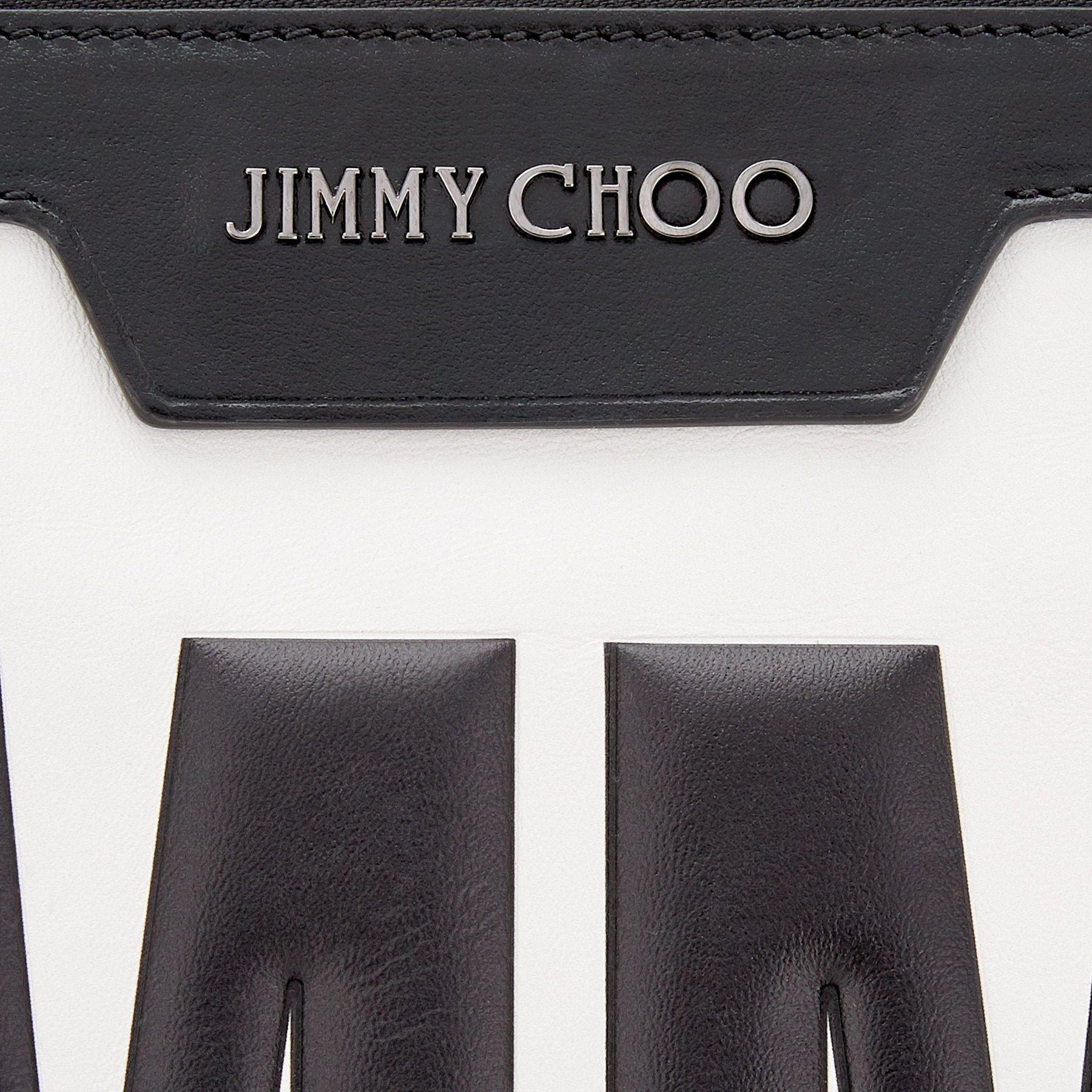 Jimmy Choo Logo - Black and White Bicolour Leather Document Holder with Embossed Jimmy ...