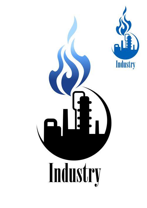 Industry Logo - Oil refinery industry logo vector 01 free download