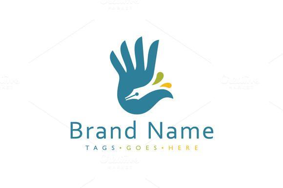Grab Hand Logo - For sale. Only $29 - simple, blue, art, creative, negative space ...