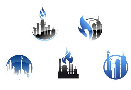 Industry Logo - Oil refinery industry logo vector 03 free download
